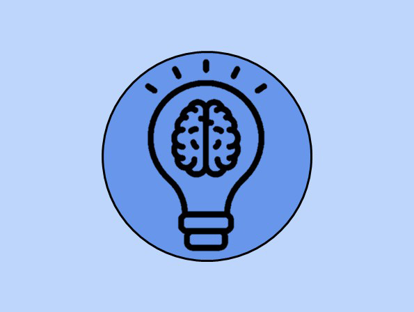 An icon of a lightbulb with a brain inside.