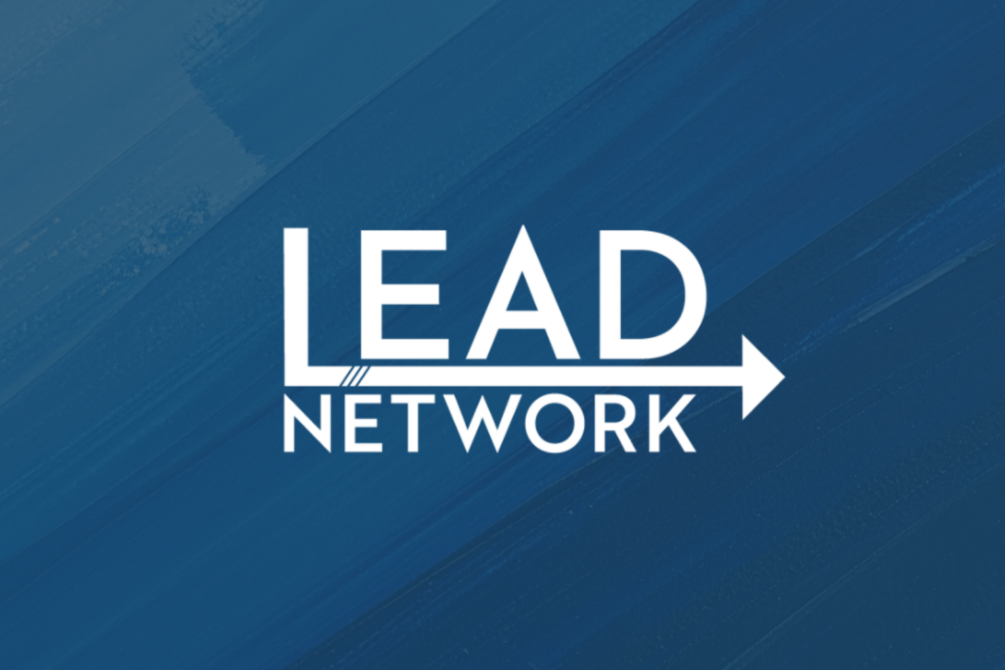 White LEAD Network logo text on blue background